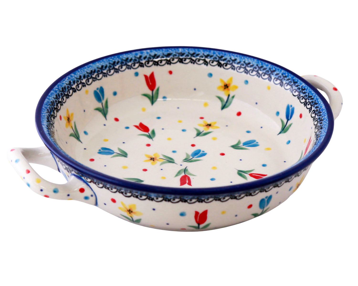 Polish Pottery Unikat Round Baker Pacific Polish Pottery