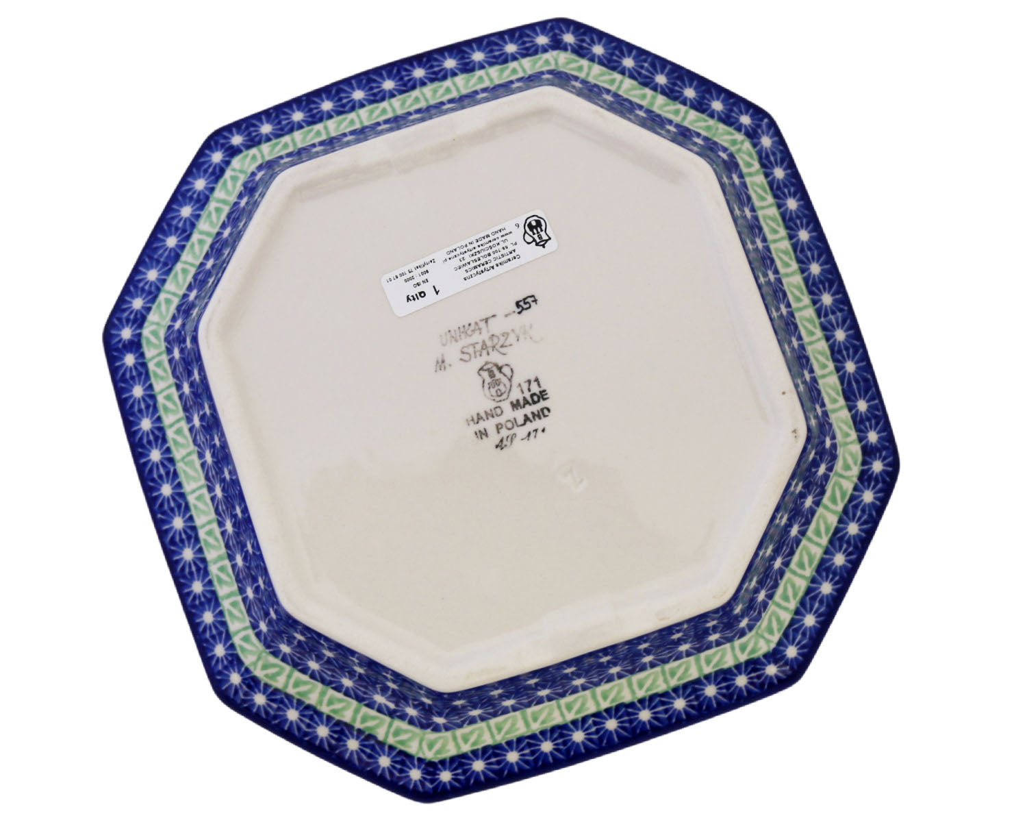 Polish Pottery XL Divided Plate Pacific Polish Pottery